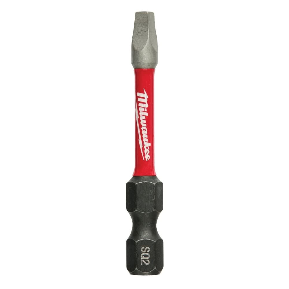 Milwaukee 48-32-4172 SHOCKWAVE 2"Impact Square Recess #2 Power Bits, 25-Pack