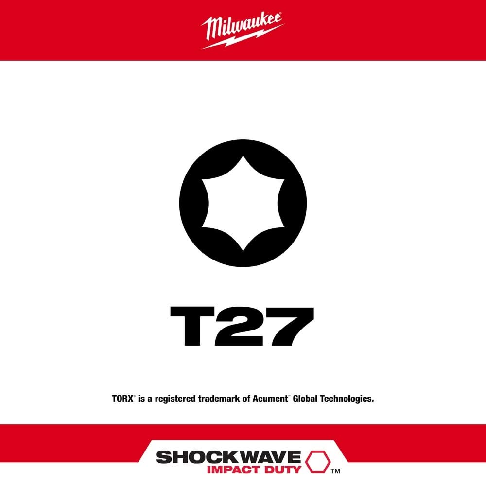 Milwaukee 48-32-4247 Shockwave 6-Inch Torx T27 , 10-Pack