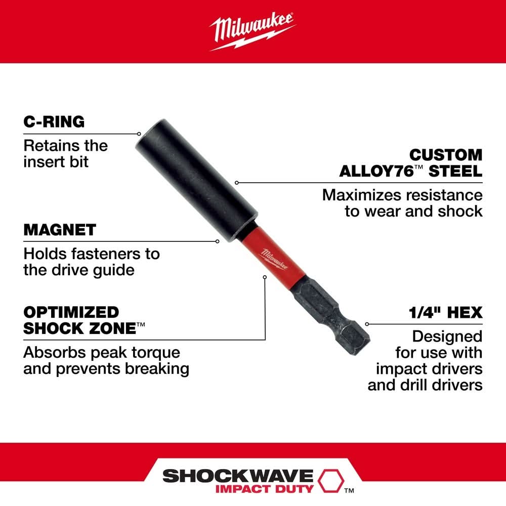 Milwaukee 48-32-4305 SHOCKWAVE 3" Magnetic Bit Tip Holder