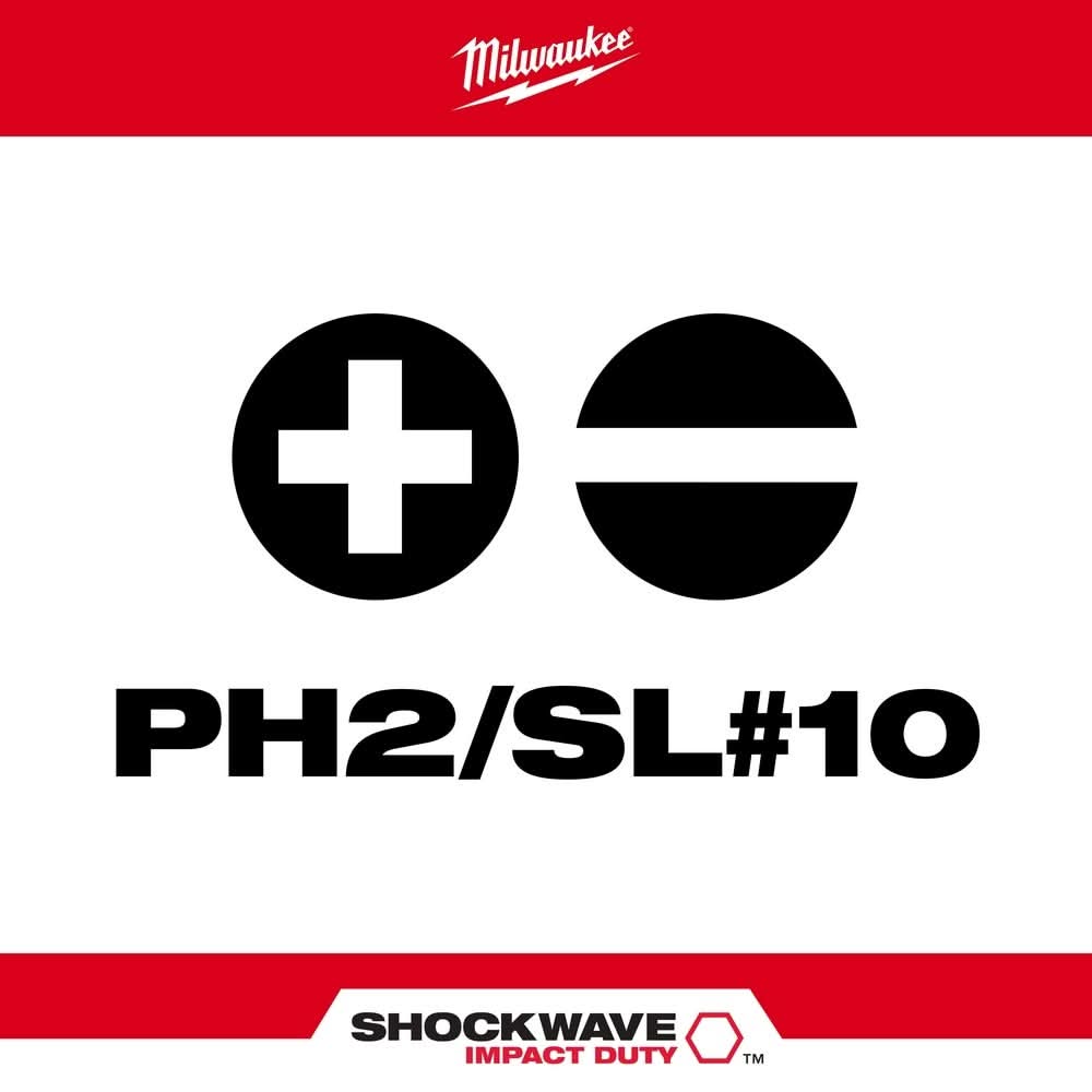 Milwaukee 48-32-4310 Shockwave Ph2/Sl #10 ImpactDouble Ended Bit