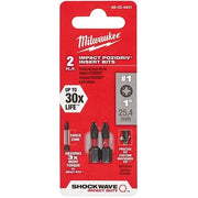 Milwaukee 48-32-4431 Shockwave 1-Inch Impact Pozidriv #1Insert Bits, 2-Pack