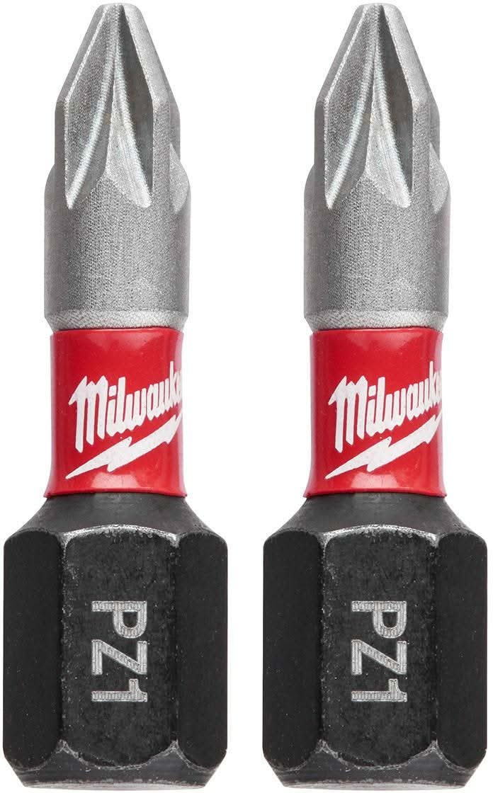 Milwaukee 48-32-4431 Shockwave 1-Inch Impact Pozidriv #1Insert Bits, 2-Pack