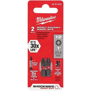 Milwaukee 48-32-4432 Shockwave 1-Inch Impact Pozidriv #2Insert Bits, 2-Pack
