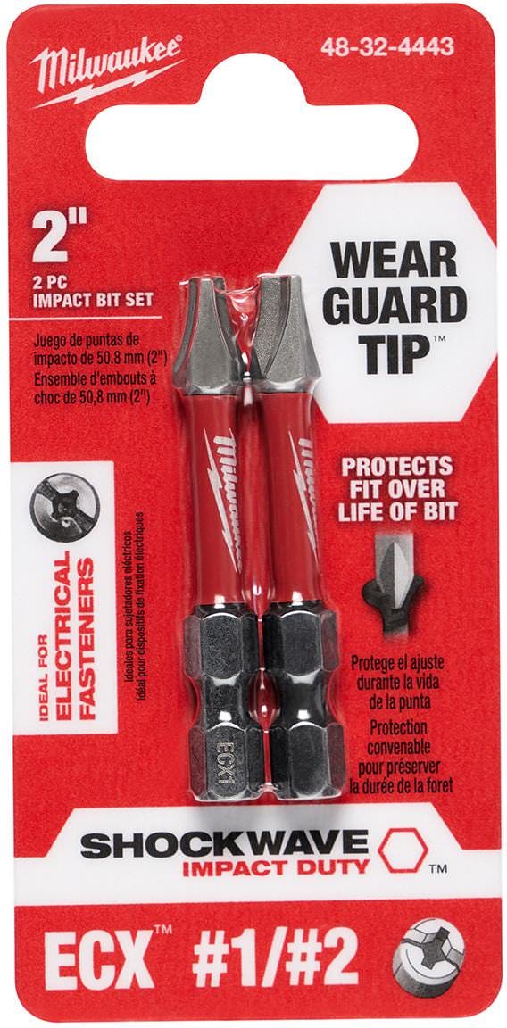 Milwaukee 48-32-4443 Shockwave 2-Inch 2-Piece  Ecx Combo Kit