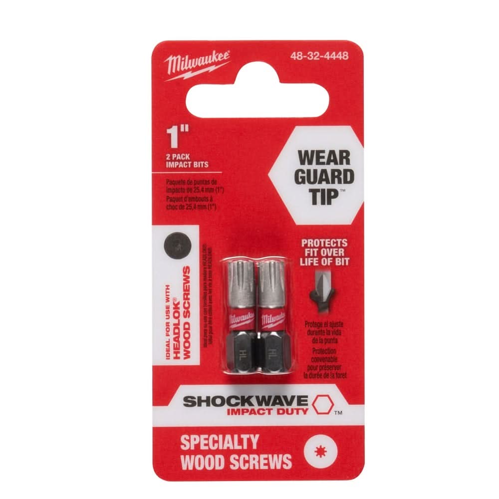 Milwaukee 48-32-4448 (3) 2PK SHOCKWAVE Insert Bits for HeadLOK