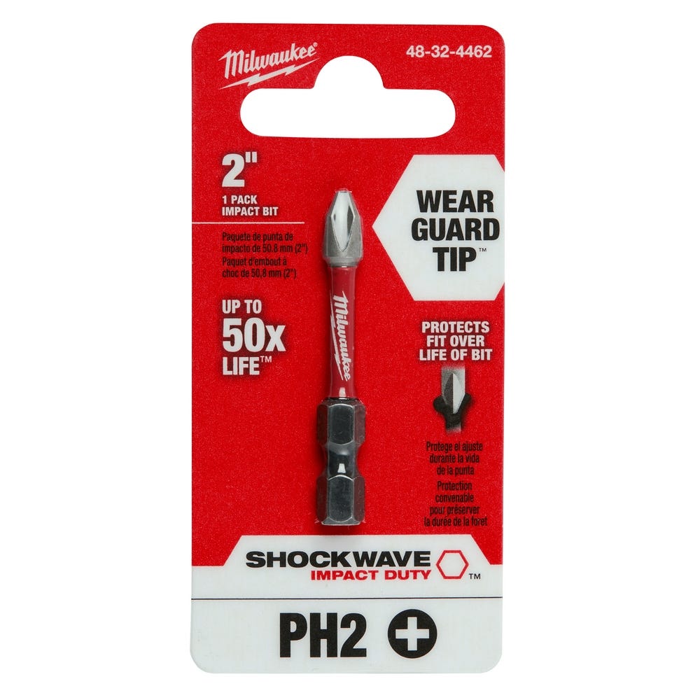 Milwaukee 48-32-4462 #2 Phillips SHOCKWAVE 2" Power Bit