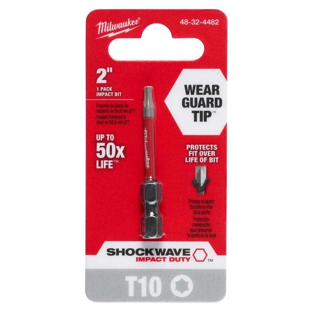 Milwaukee 48-32-4482 SHOCKWAVE 2" POWER BIT TORX T10