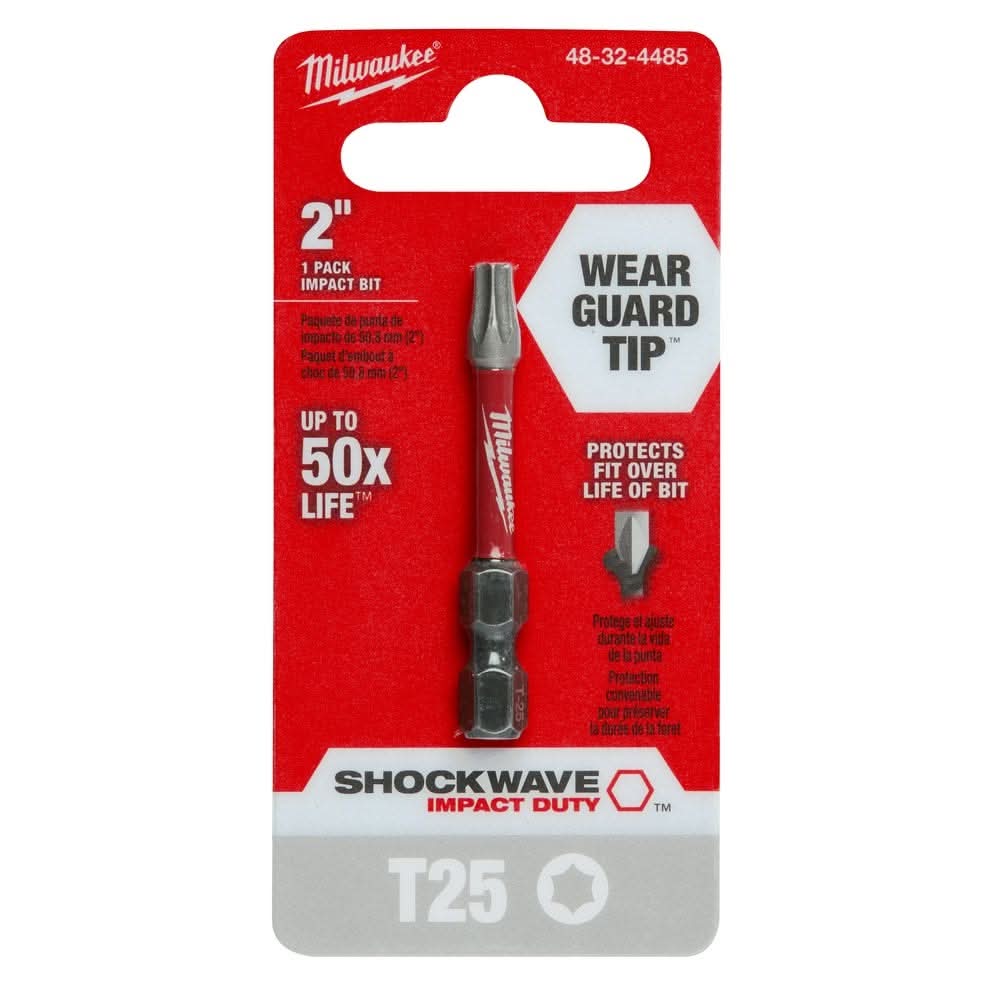 Milwaukee 48-32-4485 T25 Torx SHOCKWAVE 2" Power Bit