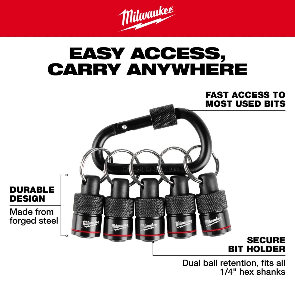 Milwaukee 48-32-4537 Carabiner 5-Piece Bit Holder