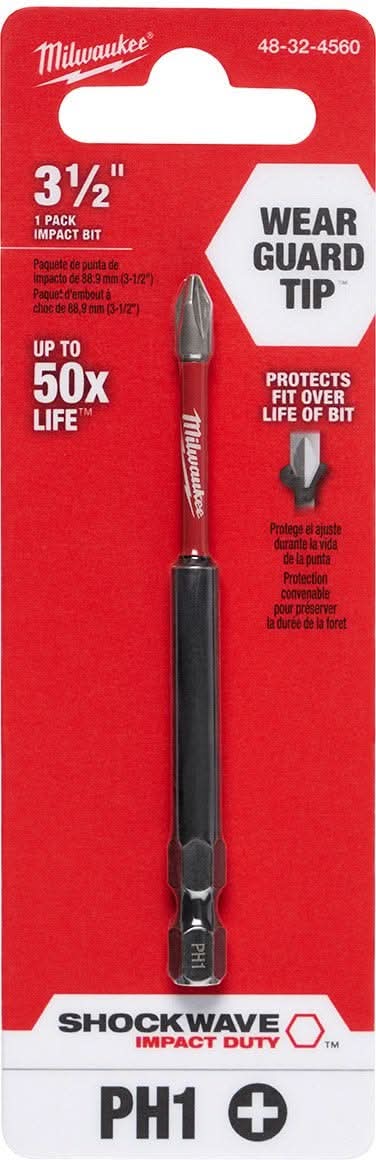 Milwaukee 48-32-4560 Shockwave 3.5-Inch Ph1 Impact Bit
