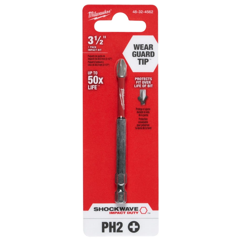 Milwaukee 48-32-4562 #2 Phillips SHOCKWAVE 3-1/2" Power Bit