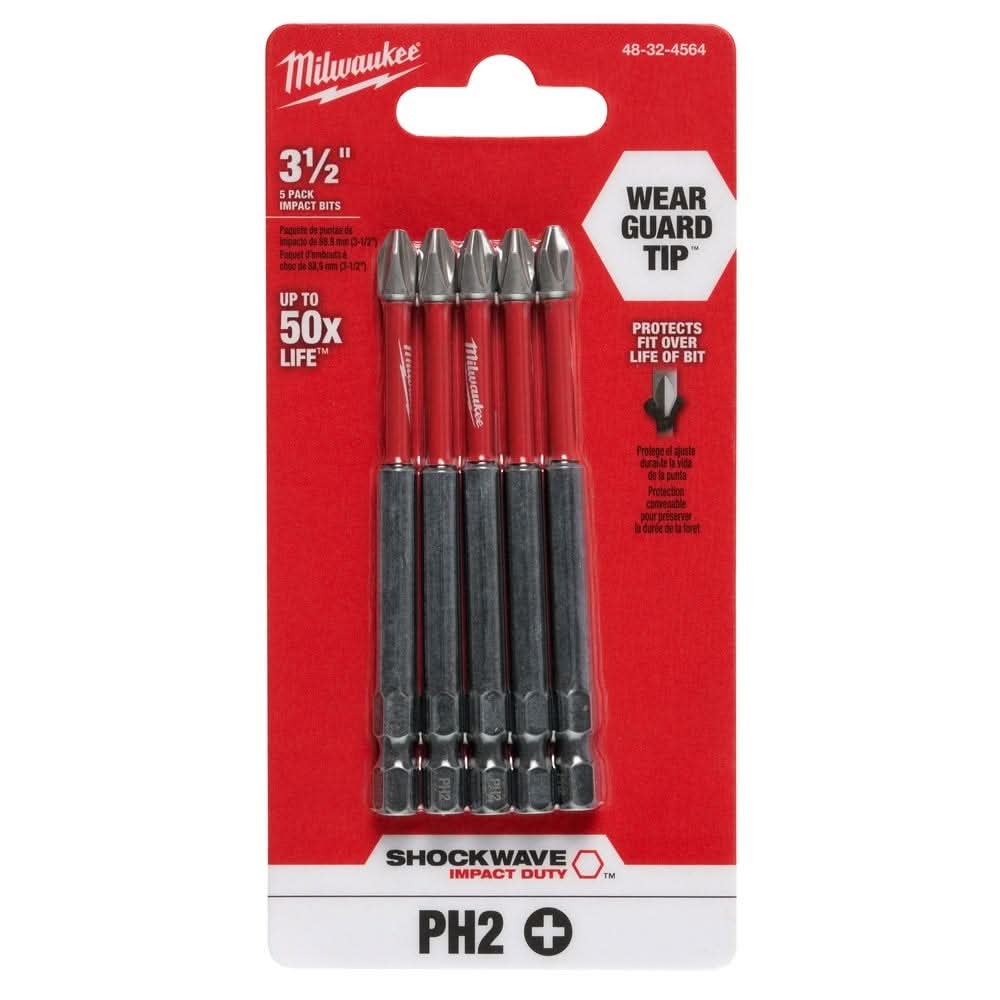 Milwaukee 48-32-4564 #2 Phillips SHOCKWAVE 3-1/2" Power Bit