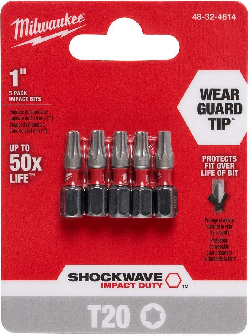 Milwaukee 48-32-4614 Shockwave 1" Torx T20 , 5-Pack