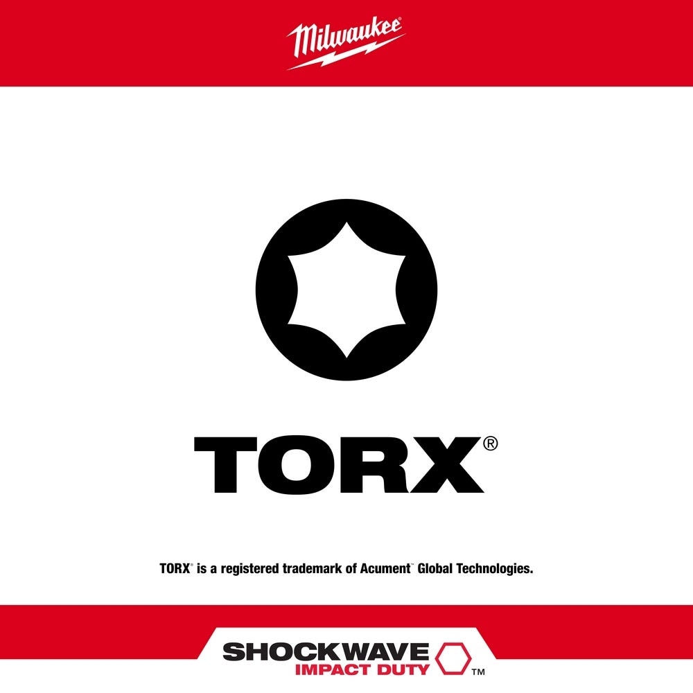 Milwaukee 48-32-4615 Shockwave Torx 1 Insert Bit Set, 7-Pieces