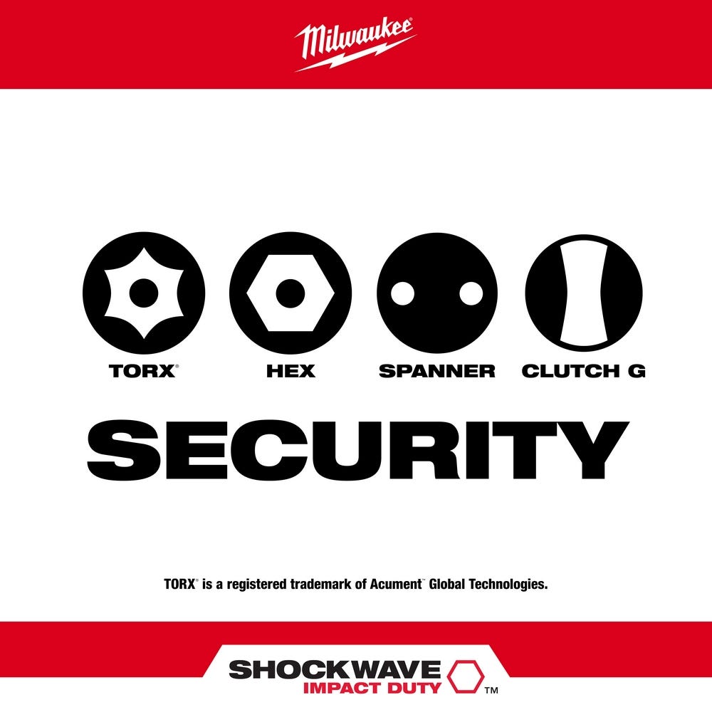 Milwaukee 48-32-4620 9-Piece  SHOCKWAVE Security Insert Bit Set