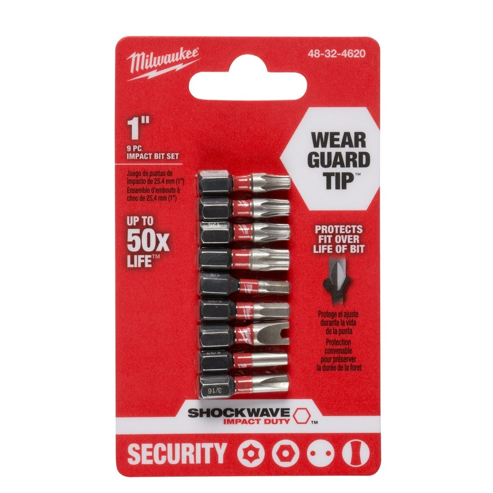 Milwaukee 48-32-4620 9-Piece SHOCKWAVE Security Insert Bit Set