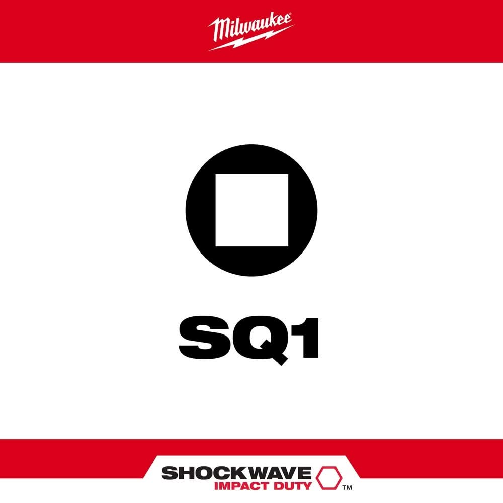 Milwaukee 48-32-4671 Shockwave 2" Square Drive SQ1 , 5-Pack