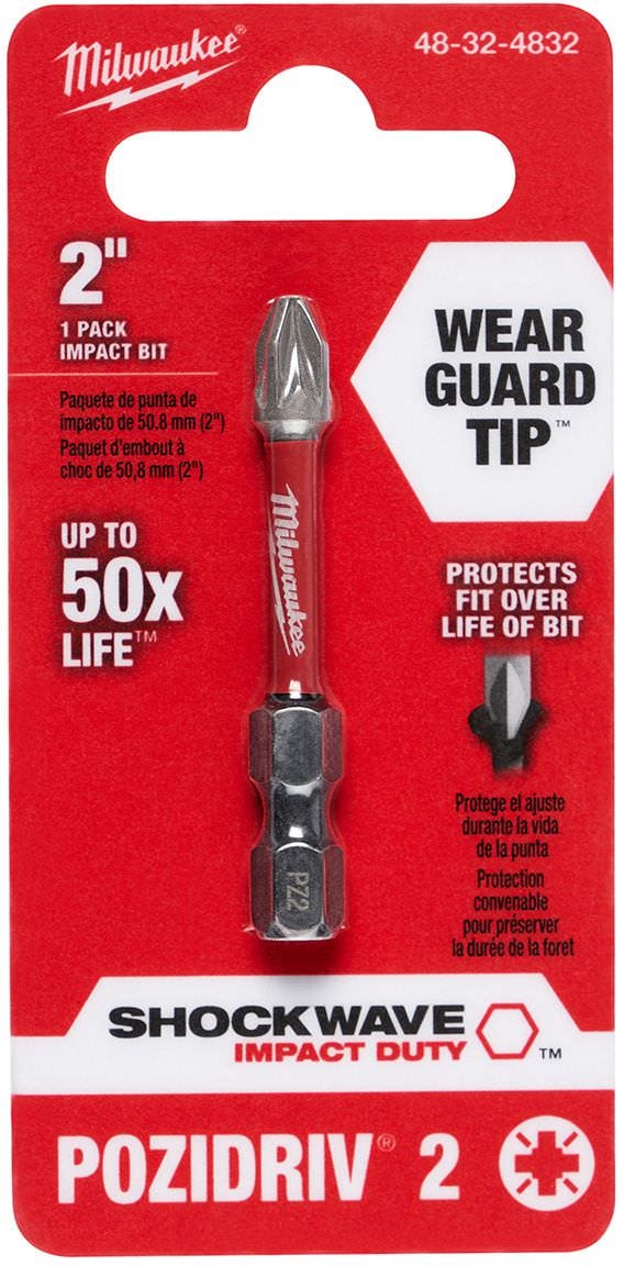Milwaukee 48-32-4832 Shockwave 2-Inch Impact Pozidriv #2Power Bit