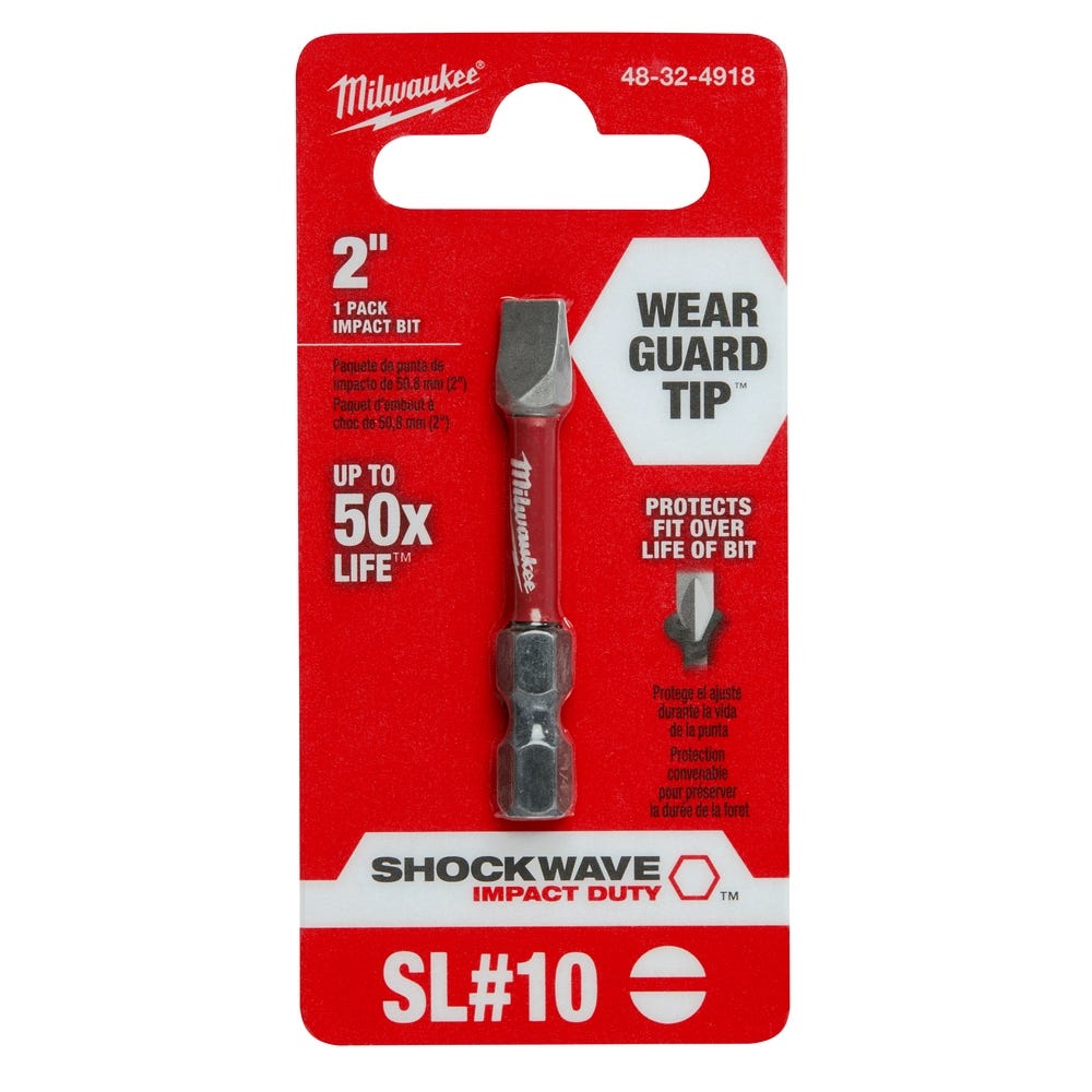 Milwaukee 48-32-4918 SHOCKWAVE 2" POWER BIT SLOTTED 1/4"