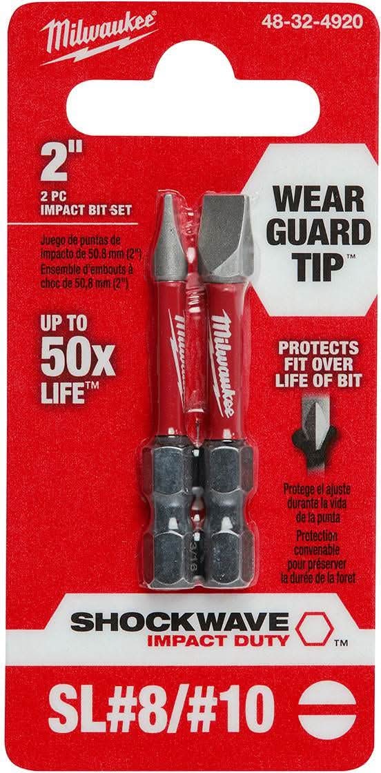 Milwaukee 48-32-4920 Shockwave 2-Inch 2-Piece  Slotted Impact Bit Set