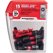 Milwaukee 48-32-5011 Shockwave 1-Inch Impact Torx T20 Power Bits, 15-Pack