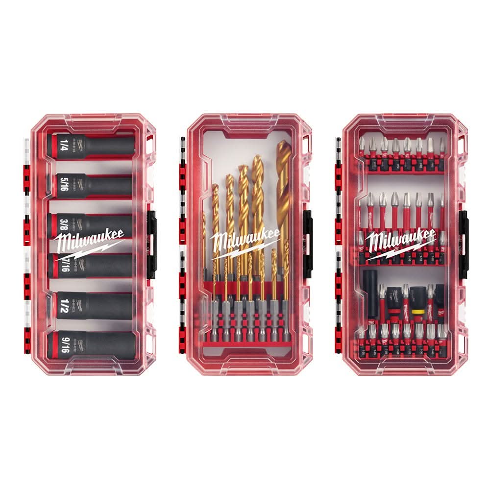 Milwaukee 48-32-5162 60-Piece SHOCKWAVE Impact Duty Drill, Drive & Fastening PACKOUT Set