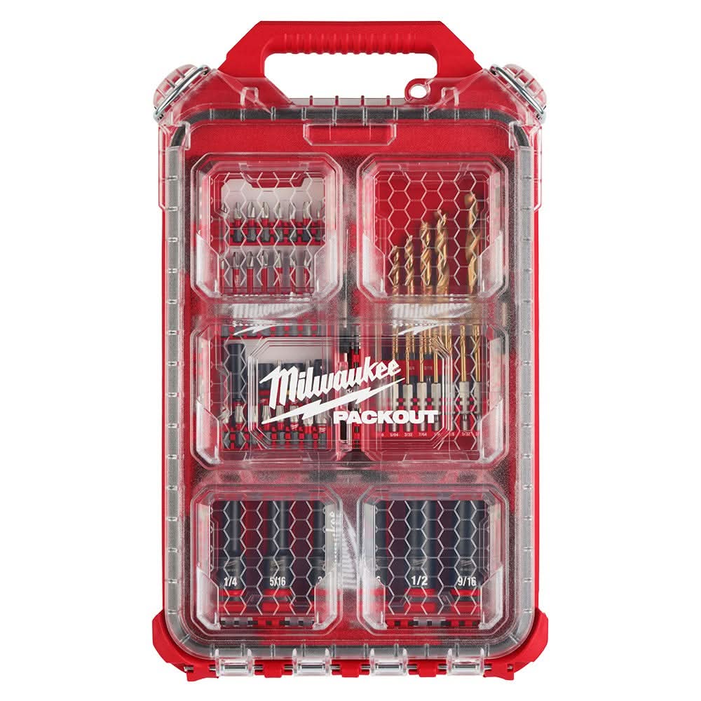 Milwaukee 48-32-5162 60-Piece SHOCKWAVE Impact Duty Drill, Drive & Fastening PACKOUT Set