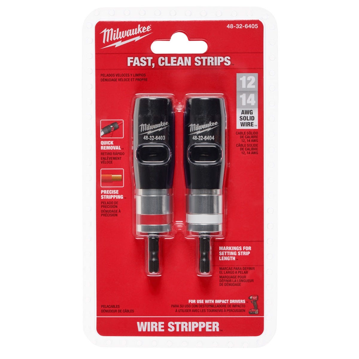 Milwaukee 48-32-6405 Solid Wire Stripper 2-Piece 12/14-AWG Set