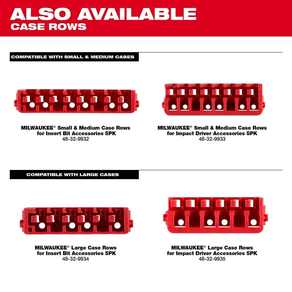 Milwaukee 48-32-9933 Small and Medium Case Rows for Impact Driver Accessories 5PK