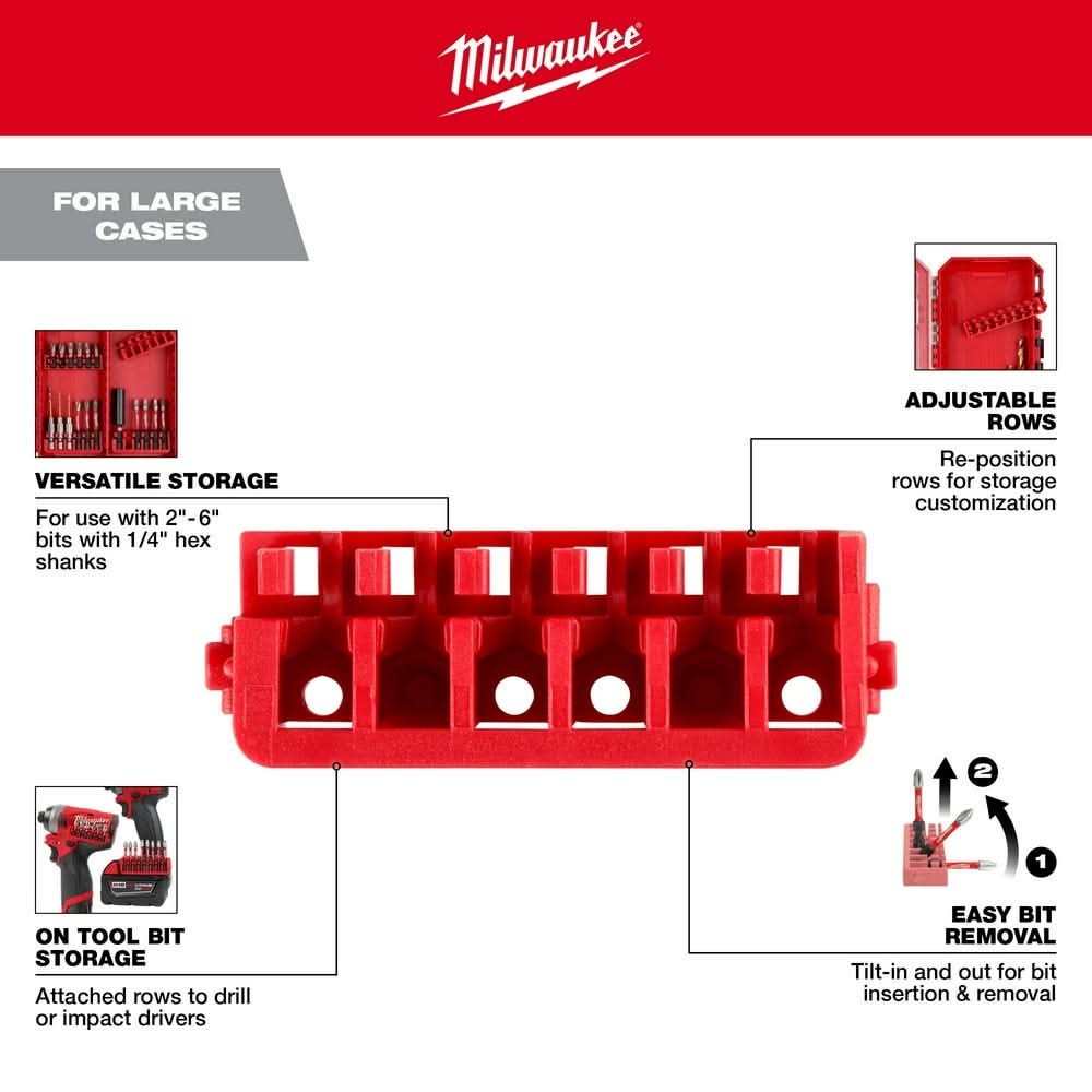 Milwaukee 48-32-9935 Large Case Rows for Impact Driver Accessories 5PK