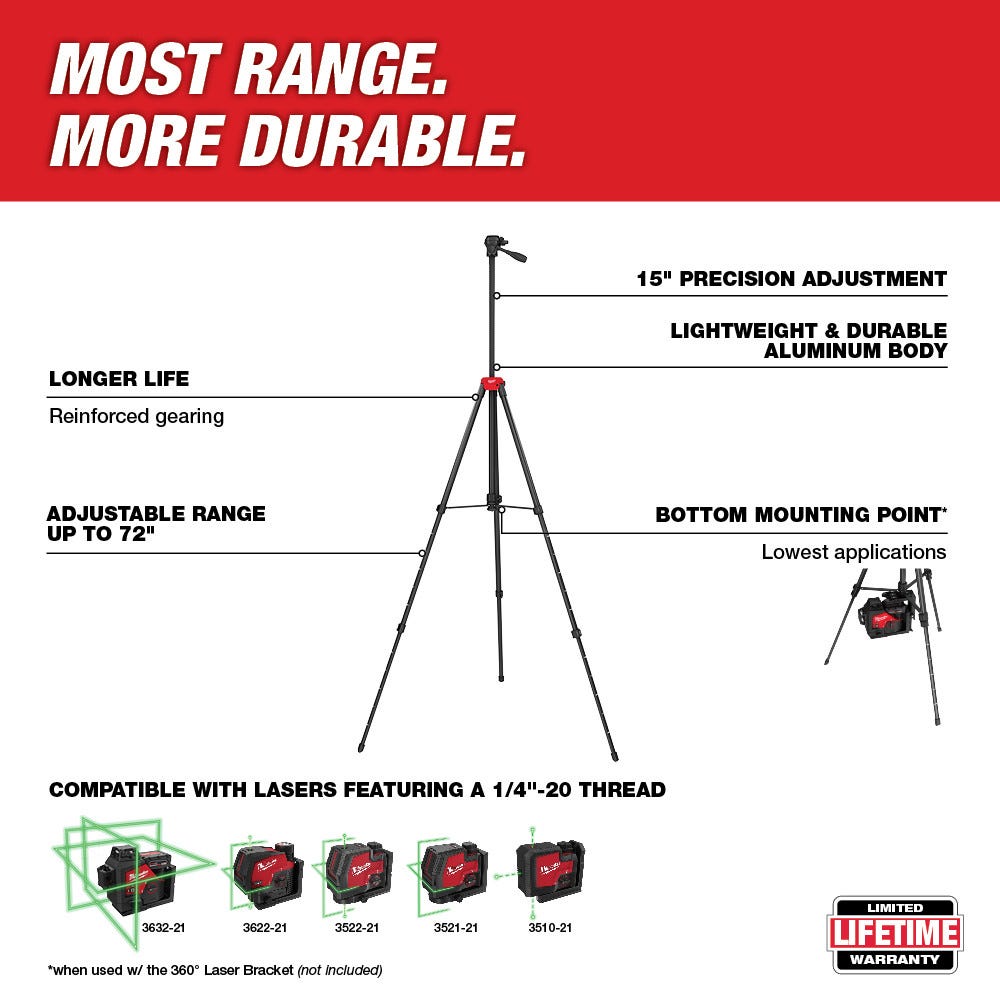 Milwaukee 48-35-1411 72-Inch Laser Tripod