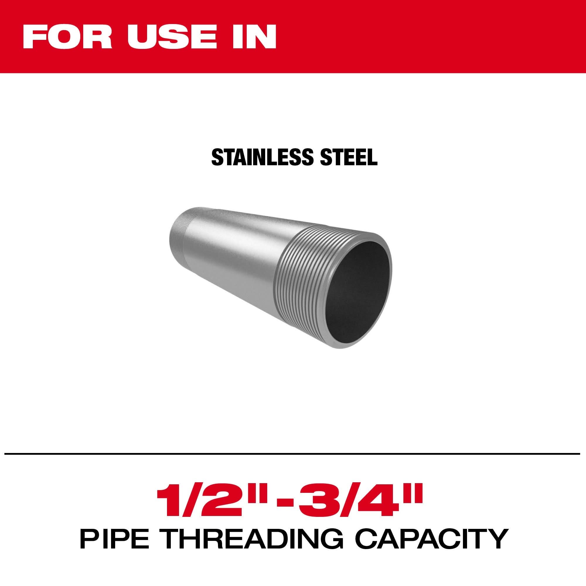Milwaukee 48-36-1205 Milwaukee 1/2"-3/4" HIGH SPEED FOR STAINLESS NPT Universal Pipe Threading Dies