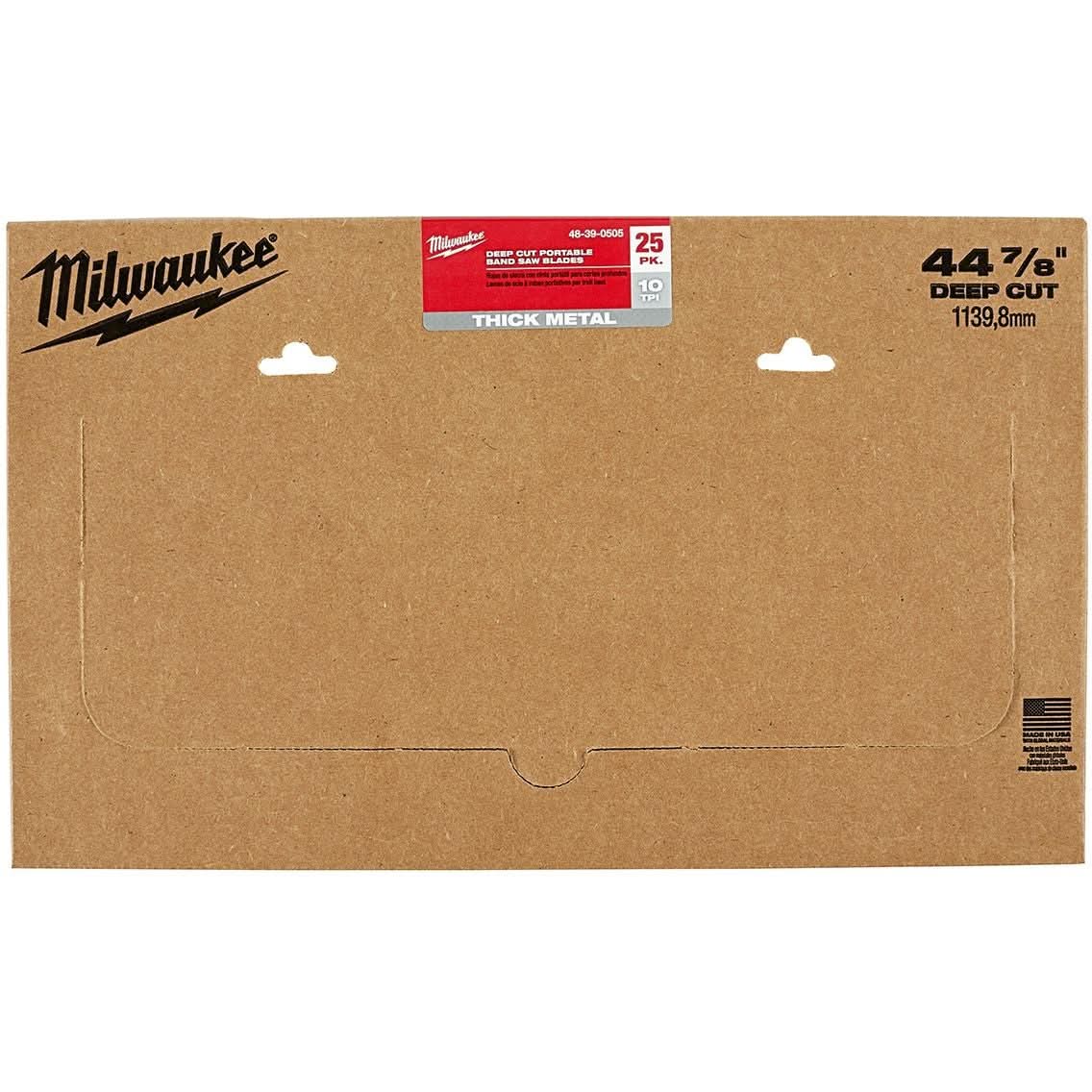 Milwaukee 48-39-0505 10 TPI Bandsaw Blades Deep Cut, 25-Pack