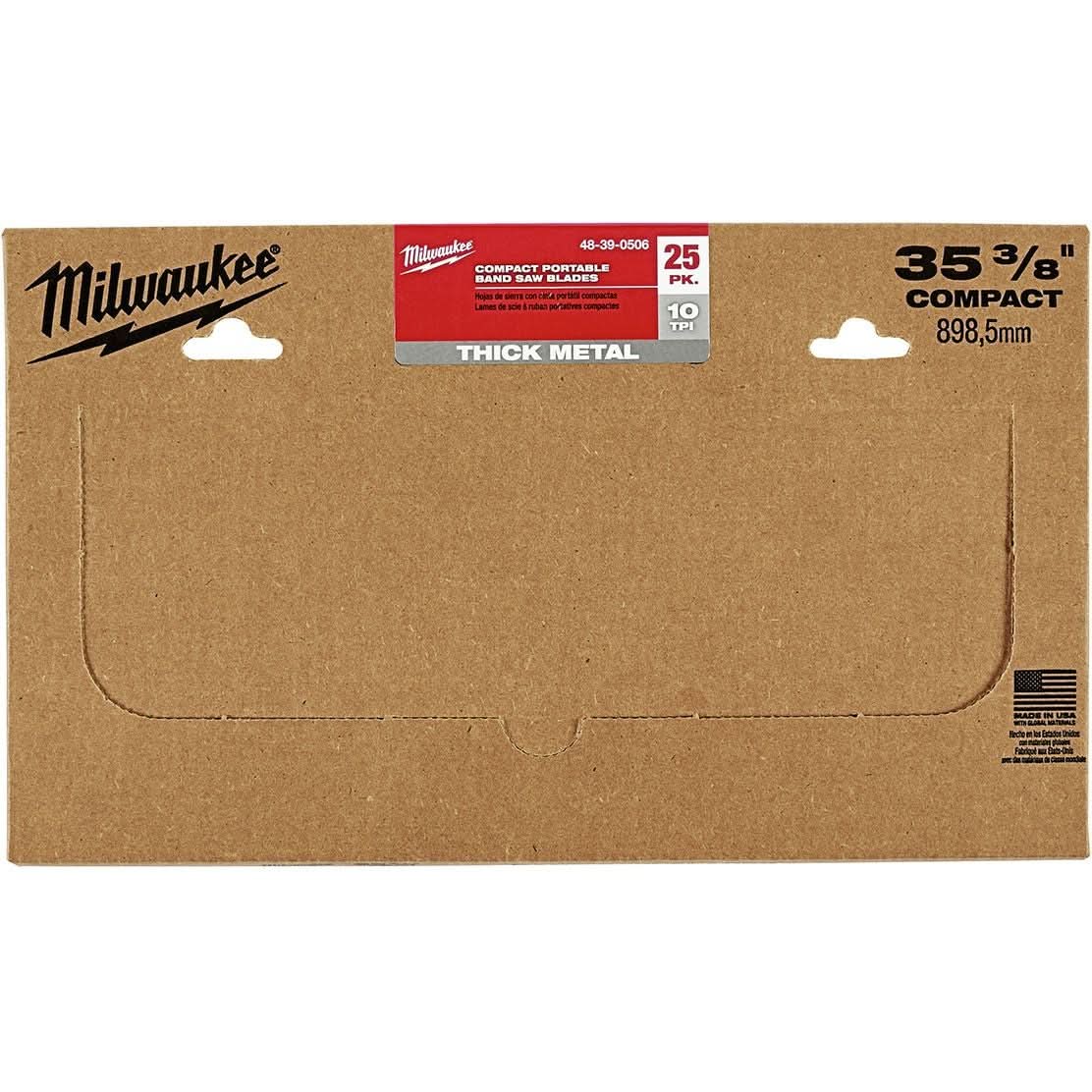 Milwaukee 48-39-0506 10 TPI Bandsaw Blades Compact, 25-Pack