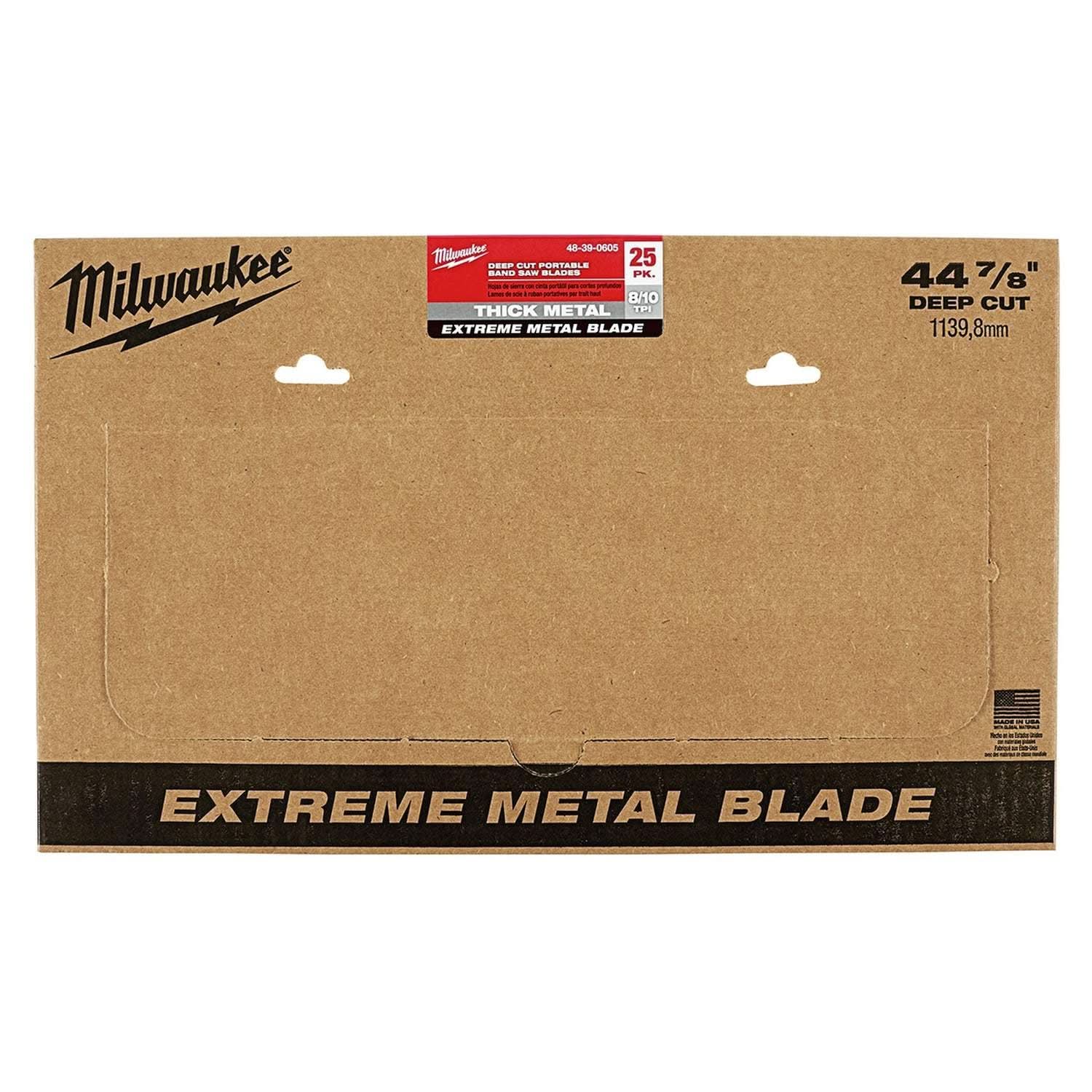 Milwaukee 48-39-0605 Extreme Thick Metal Bandsaw Blades Deep Cut, 25-Pack