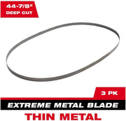 Milwaukee 48-39-0611 Extreme Thin Metal Bandsaw Blades Deep Cut, 3-Pack