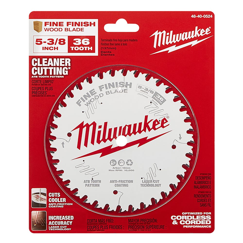 Milwaukee 48-40-0524 5-3/8 in. 36-Tooth Fine Finish Circular Saw Blade
