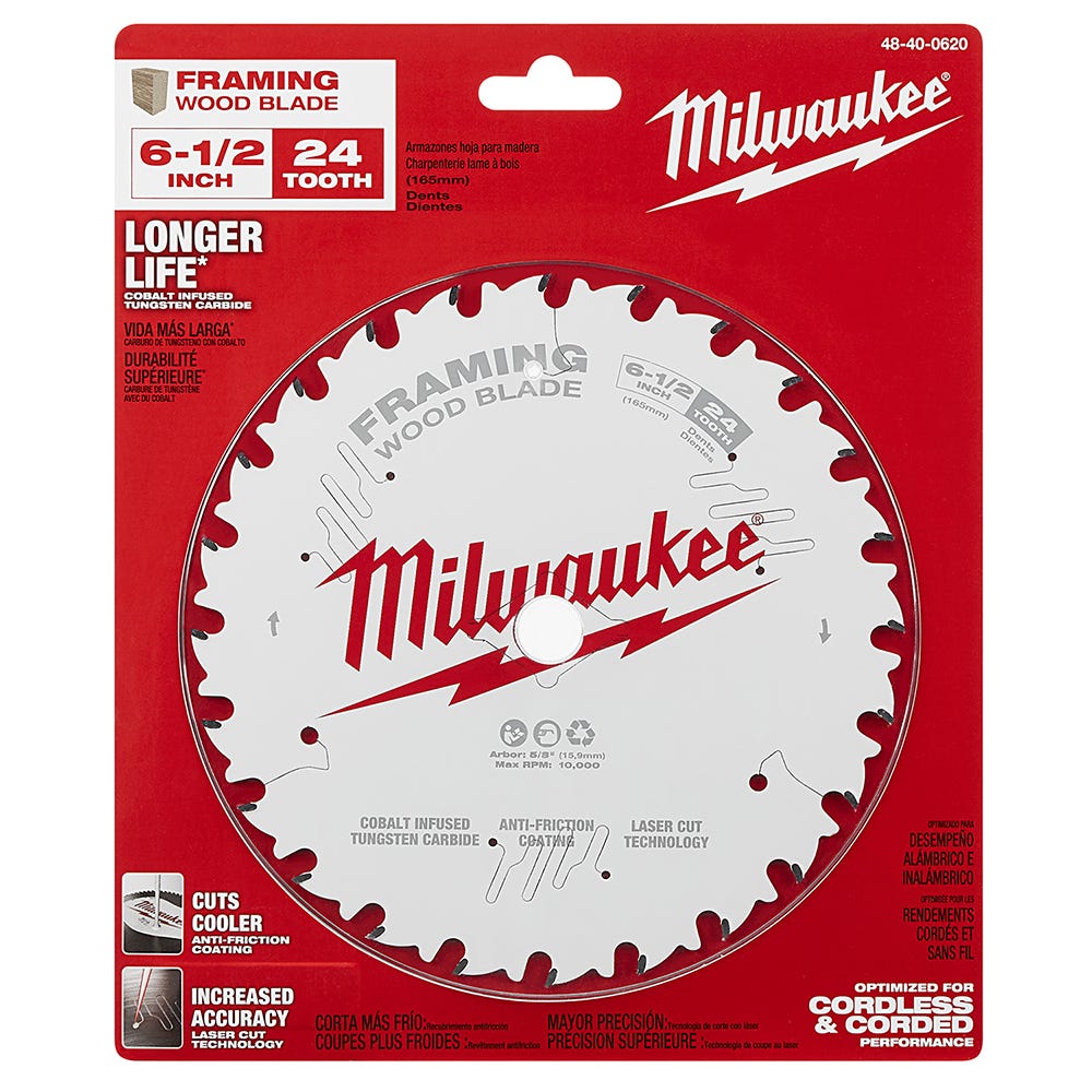 Milwaukee 48-40-0620 6-1/2 in. 24-Tooth Framing Circular Saw Blade