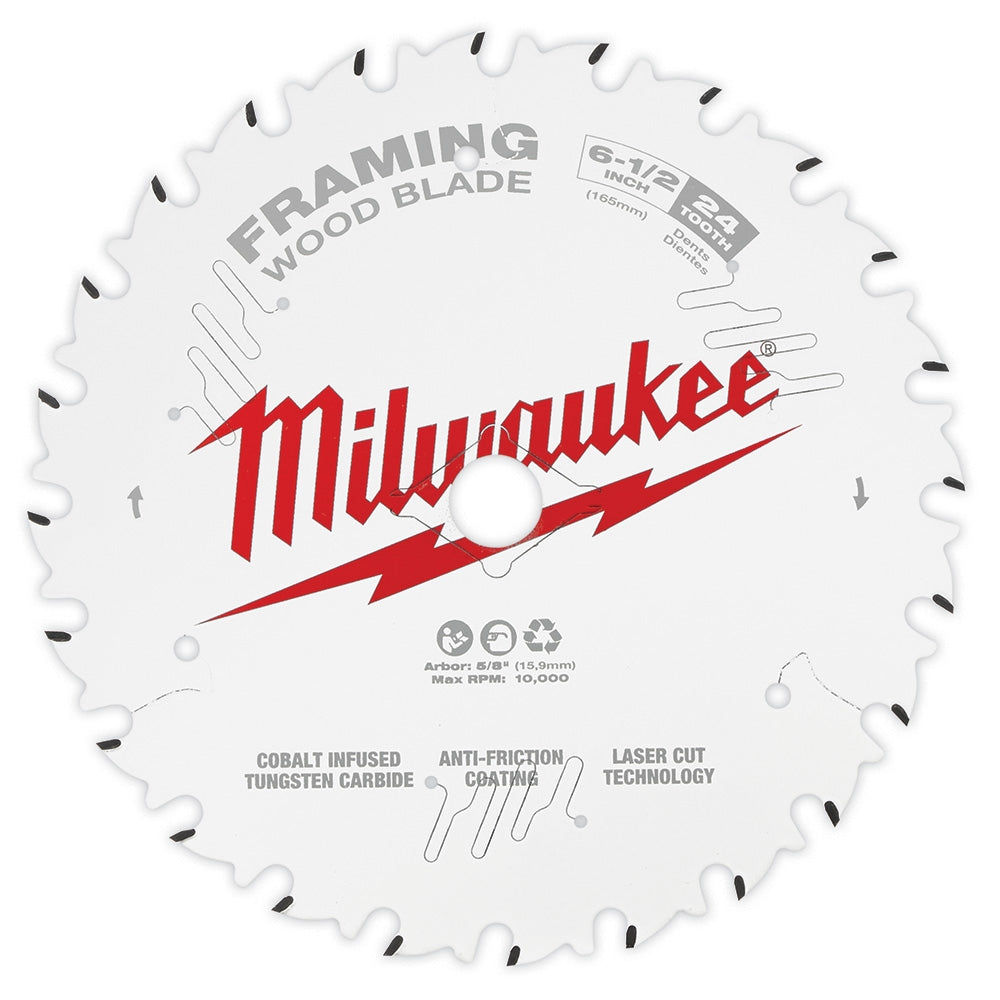 Milwaukee 48-41-0620 6-1/2 in. 24-Tooth Framing Circular Saw Blades, 1-Pack