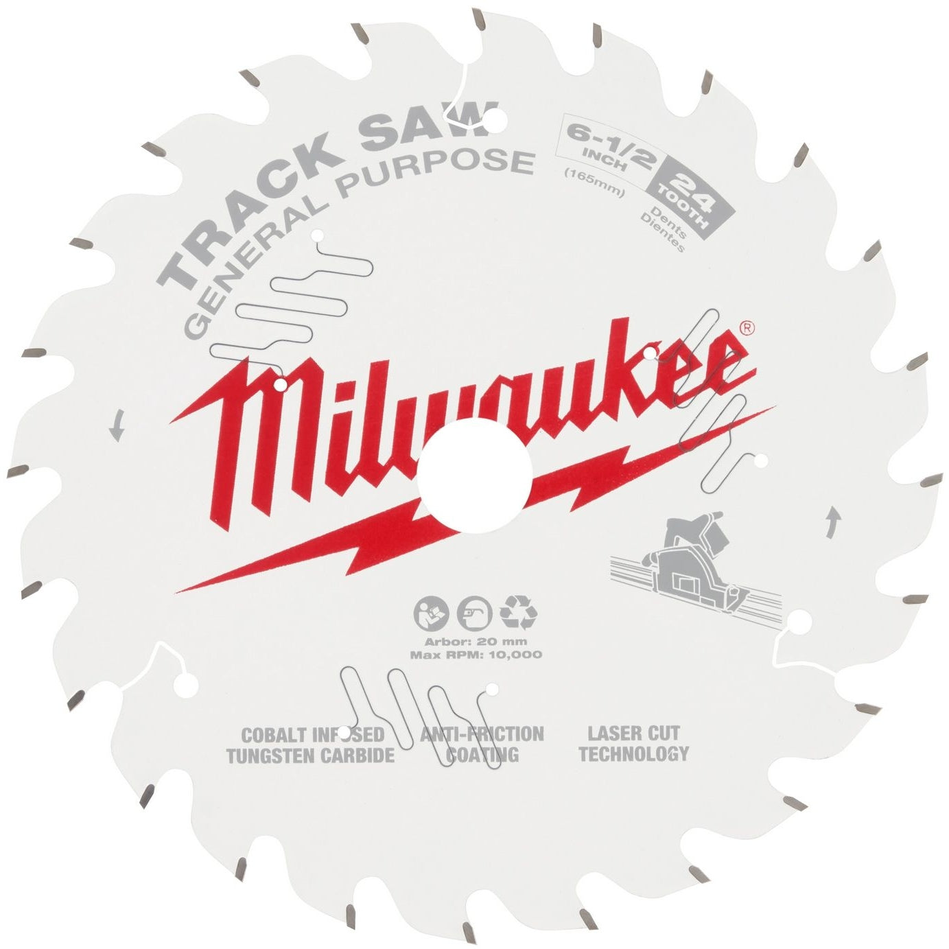 Milwaukee 48-40-0624 Milwaukee 6-1/2" 24-Tooth General Purpose Ripping Track Saw Blade