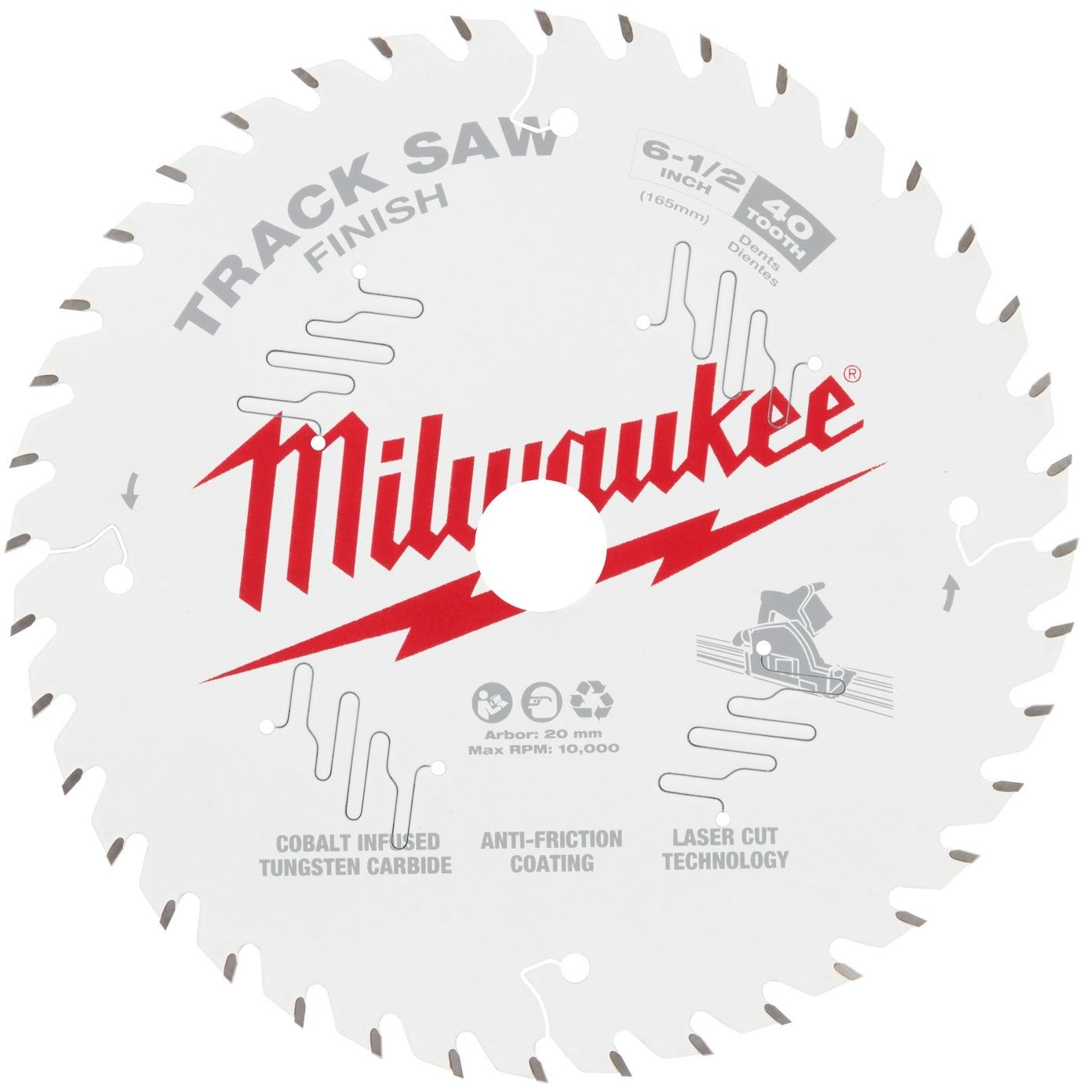 Milwaukee 48-40-0625 Milwaukee 6-1/2" 40-Tooth Finish Track Saw Blade