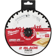 Milwaukee 48-40-0626 6-1/2" 24-Tooth Framing Circular Saw Blade 2PK