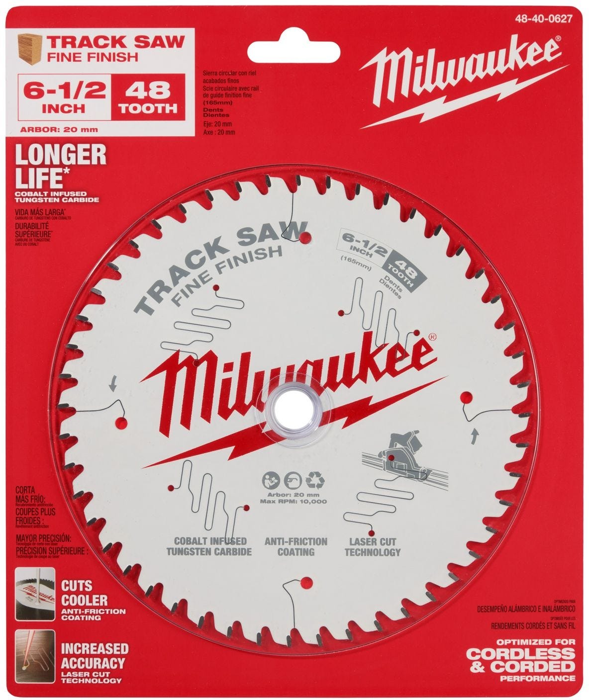 Milwaukee 48-40-0627 Milwaukee 6-1/2" 48-Tooth Fine Finish Track Saw Blade