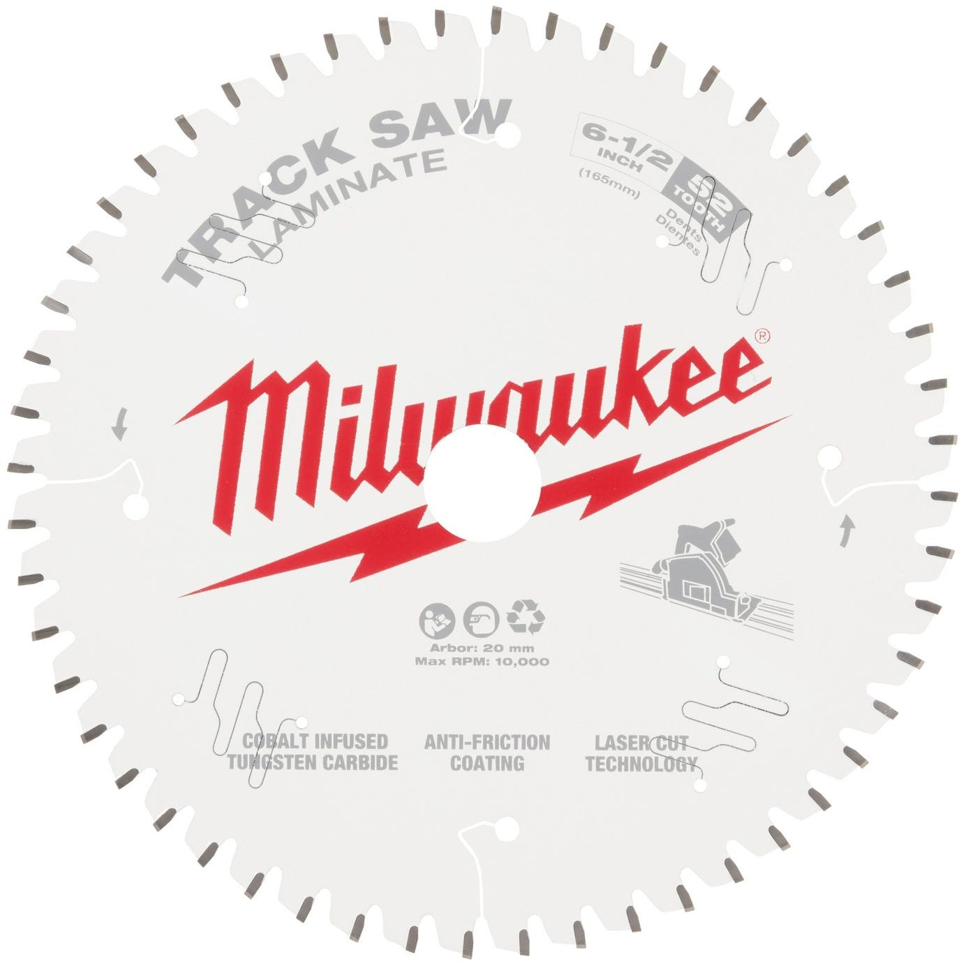 Milwaukee 48-40-0643 Milwaukee 6-1/2" 52-Tooth Laminate Track Saw Blade
