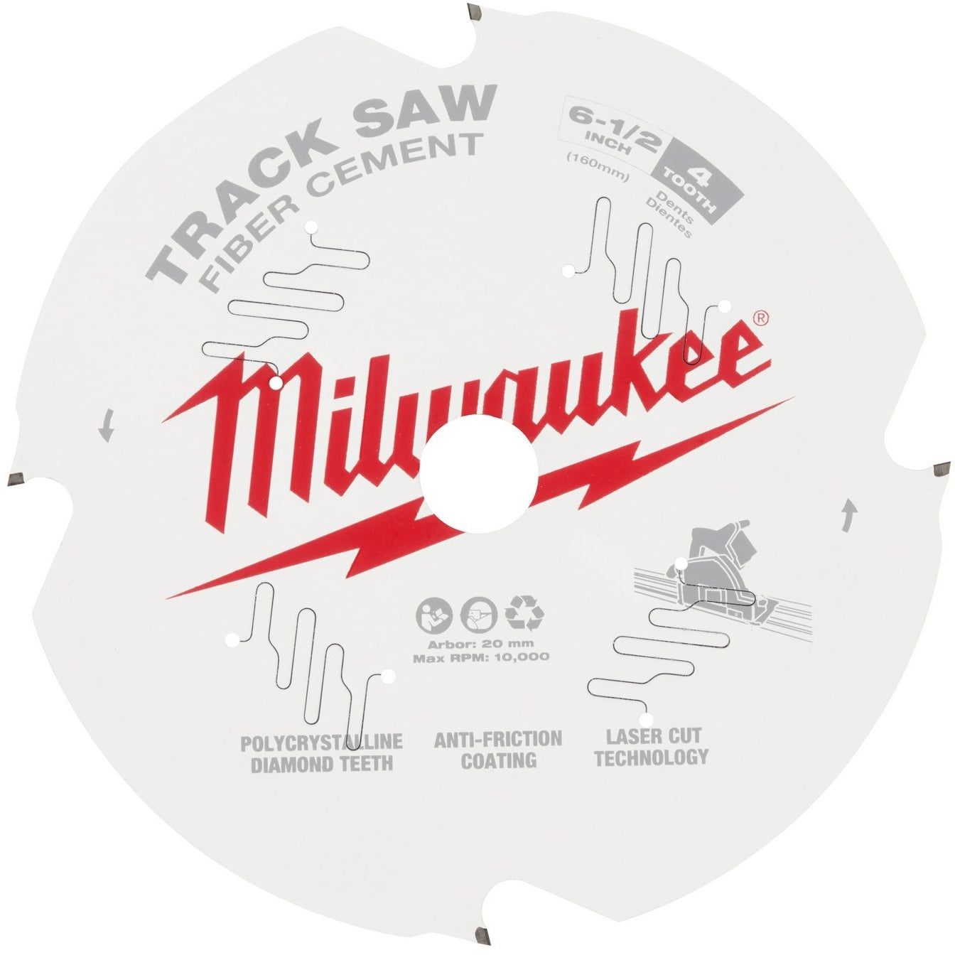Milwaukee 48-40-0670 Milwaukee 6-1/2" 4-Tooth Fiber Cement Track Saw Blade
