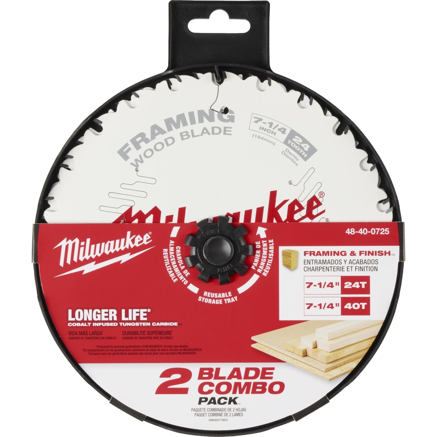 Milwaukee 48-40-0725 7-1/4" 24-Tooth & 40-Tooth Circular Saw Blade 2PK