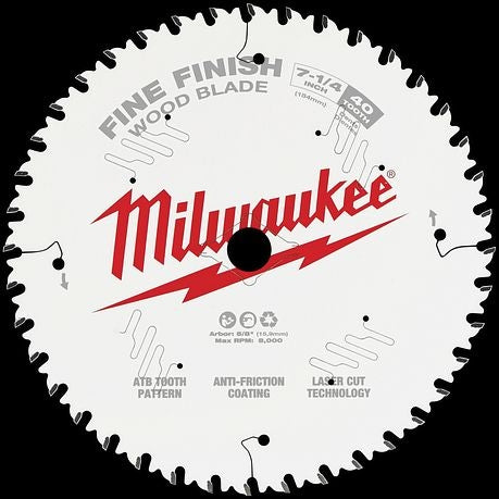 Milwaukee 48-40-0726 7-1/4 in. 40-Tooth Fine Finish Circular Saw Blade