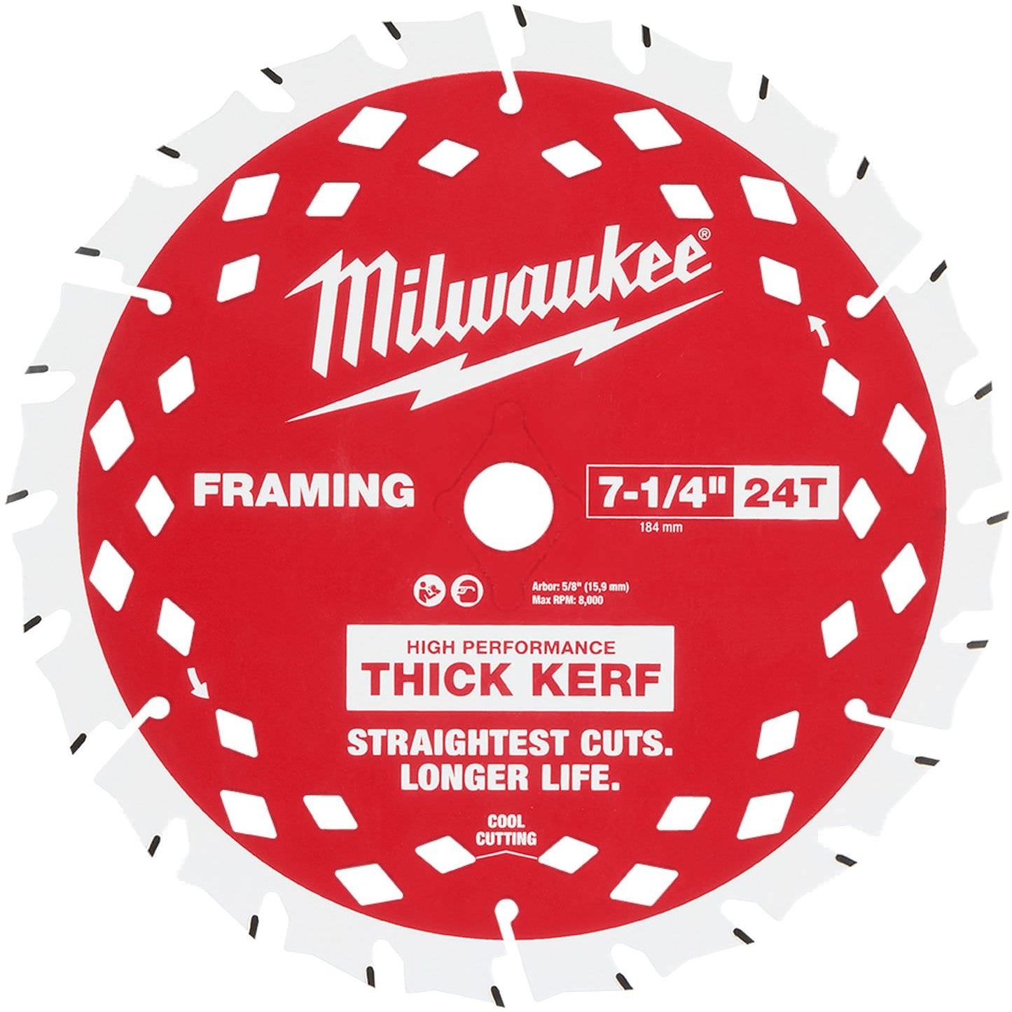 Milwaukee 48-40-0740 7-1/4 in. 24T Thick Kerf Framing Circular Saw Blade