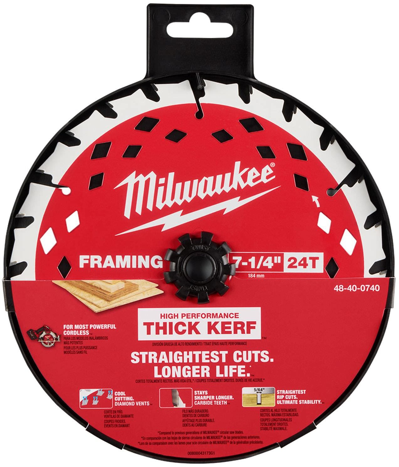 Milwaukee 48-40-0740 7-1/4 in. 24T Thick Kerf Framing Circular Saw Blade