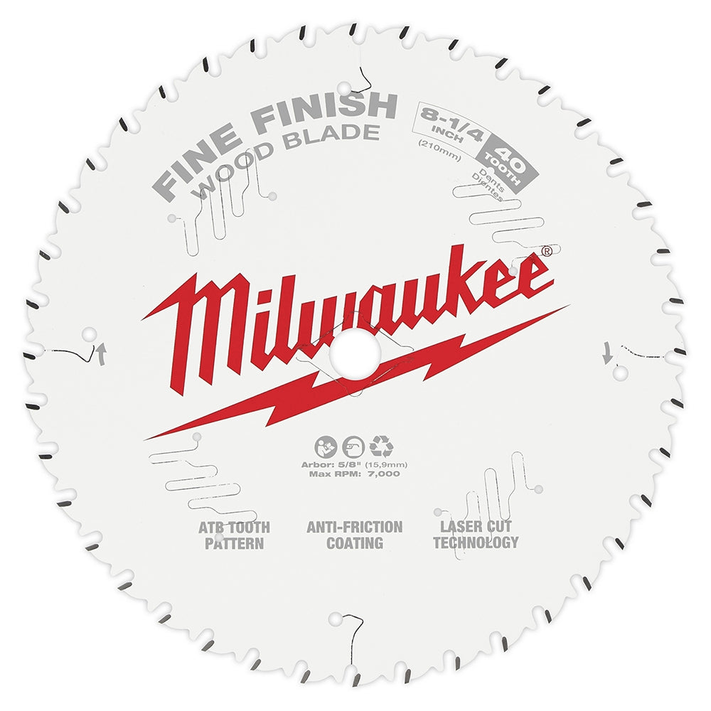 Milwaukee 48-40-0822 8-1/4 in. 40-Tooth Fine Finish Circular Saw Blade